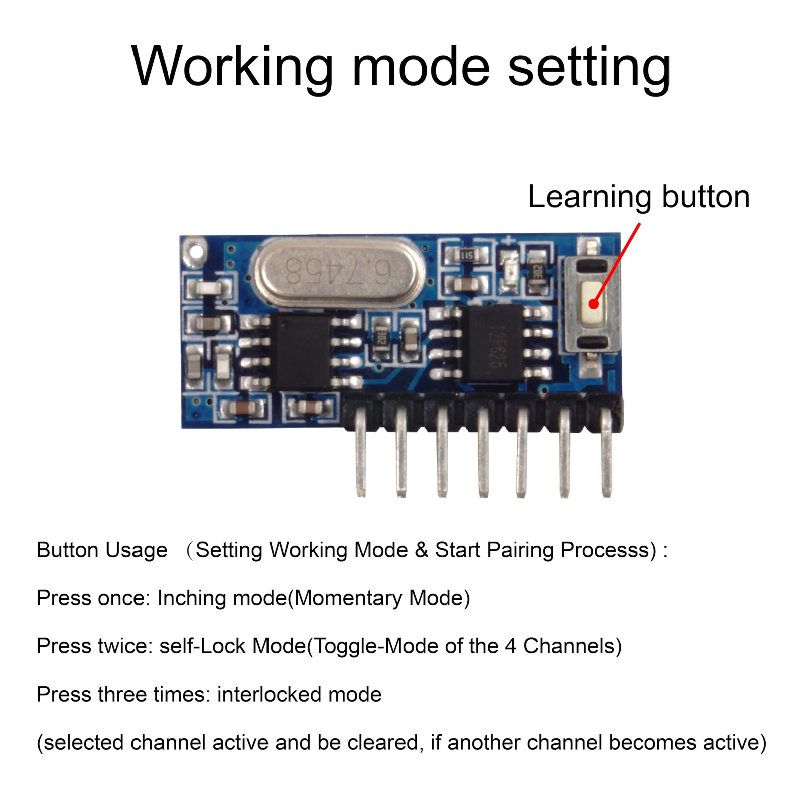 QIACHIP 433MHz Wireless Remote Control Switch Mini Receiver Built-in Learning...