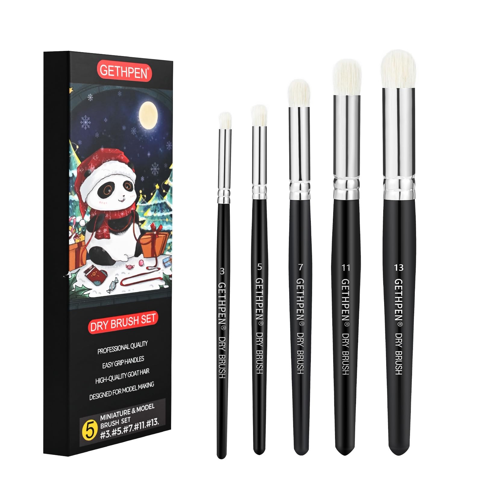 Dry Brush Miniature Painting Drybrush Set - 5 Sizes Hobby Detail Paint Brush ...