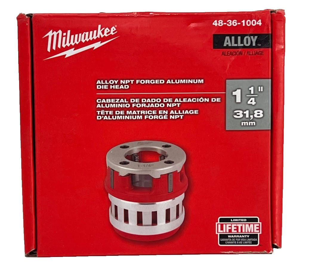 Milwaukee 48-36-1004 1-1/4" ALLOY NPT Forged Aluminum Die Head