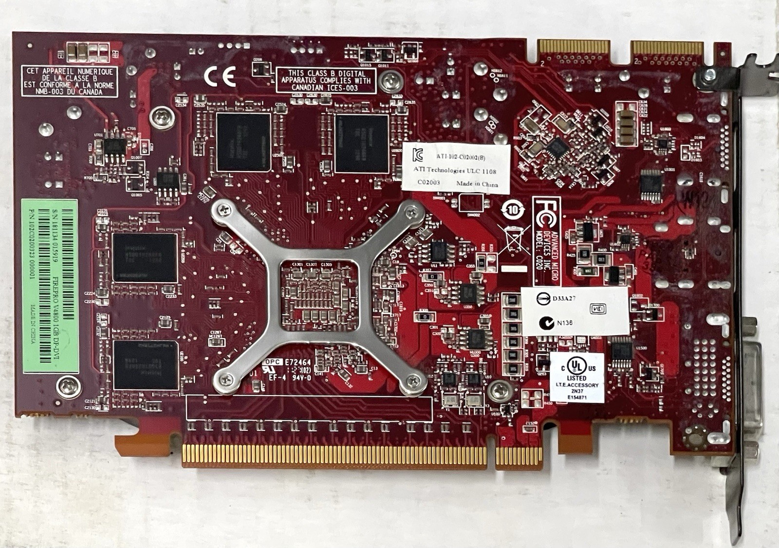 FirePro 3D Graphics V4800 DP-DVI 1Gb GDDR5 Video Card