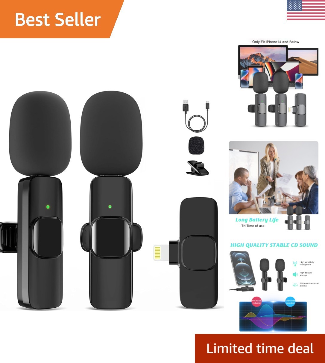 Rechargeable Wireless Lavalier Mic for Content Creators – Perfect for TikTok