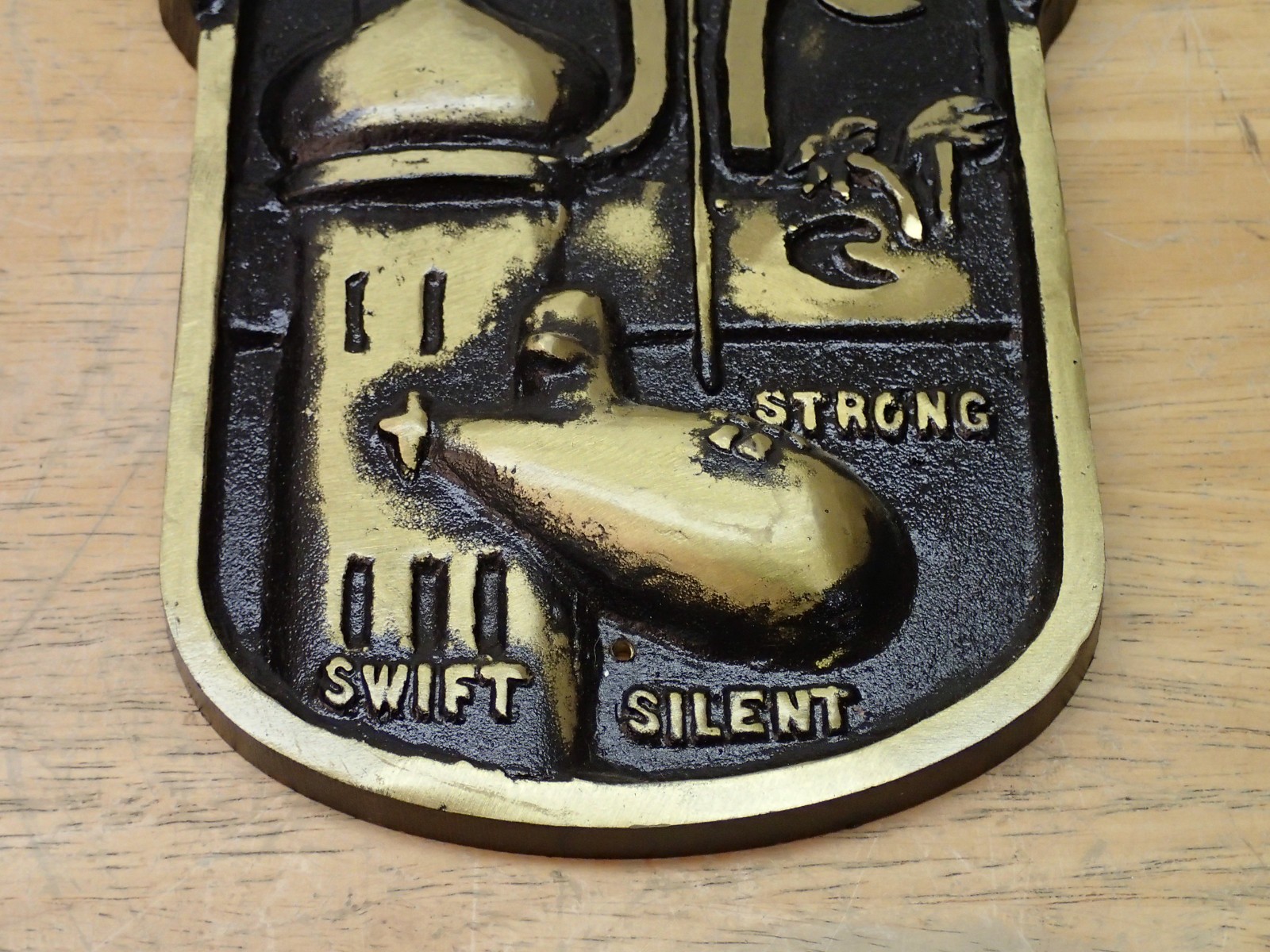 Vintage US Navy Commander Submarine Task Force 157 Brass Plaque
