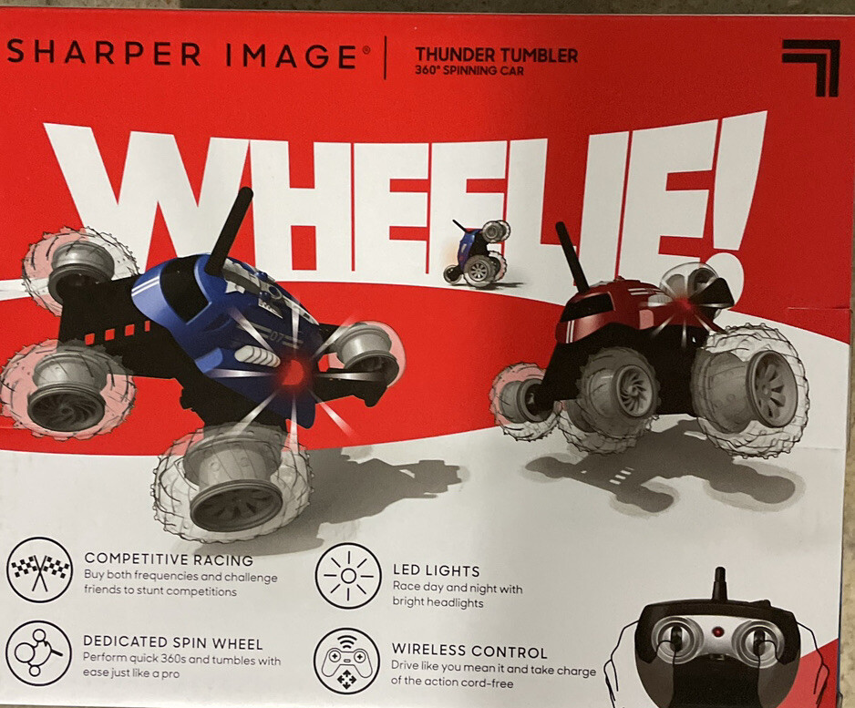 Thunder Tumbler Wireless Remote Control Spinning Car By Sharper Image Red