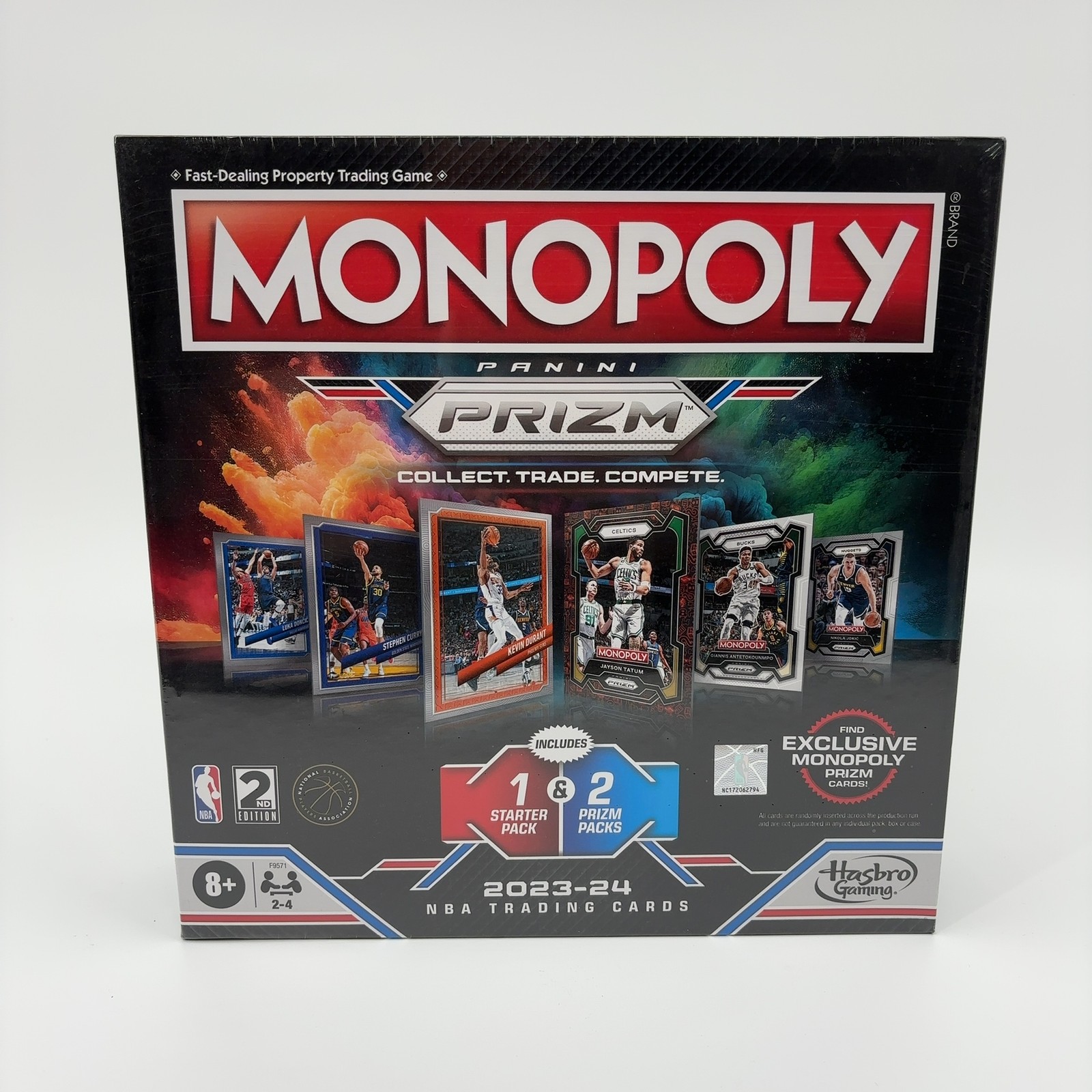 Monopoly Prizm NBA 2nd Edition Board Game with 2023-24 Panini NBA Cards