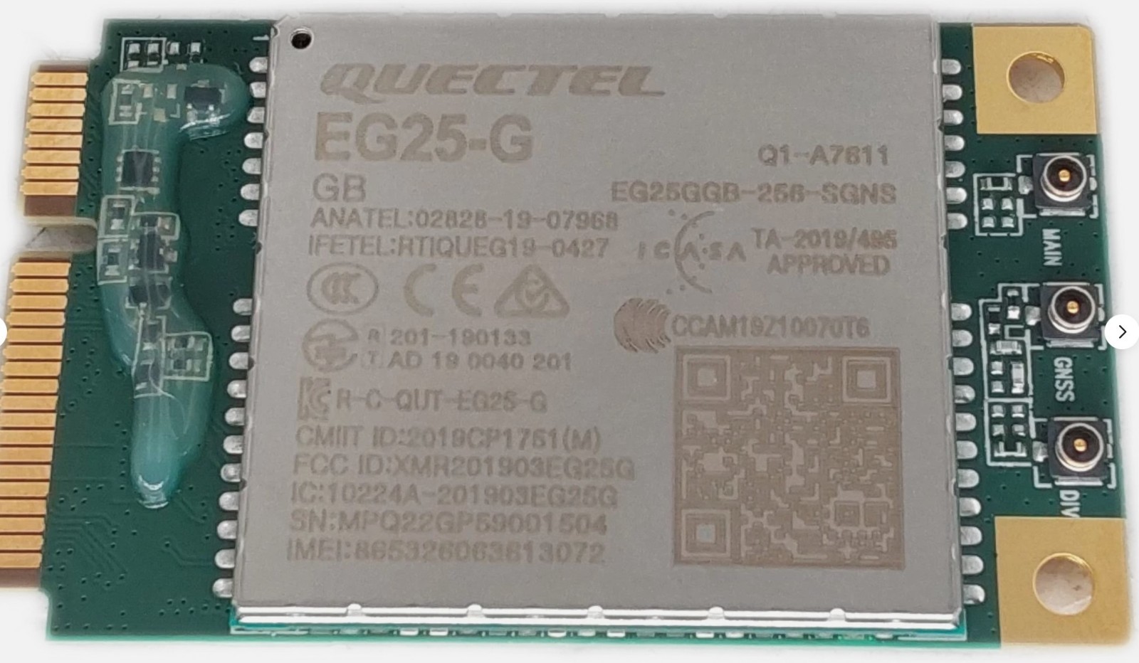 Quectel EG25-G 4G LTE Mini PCIe Modem Global Bands