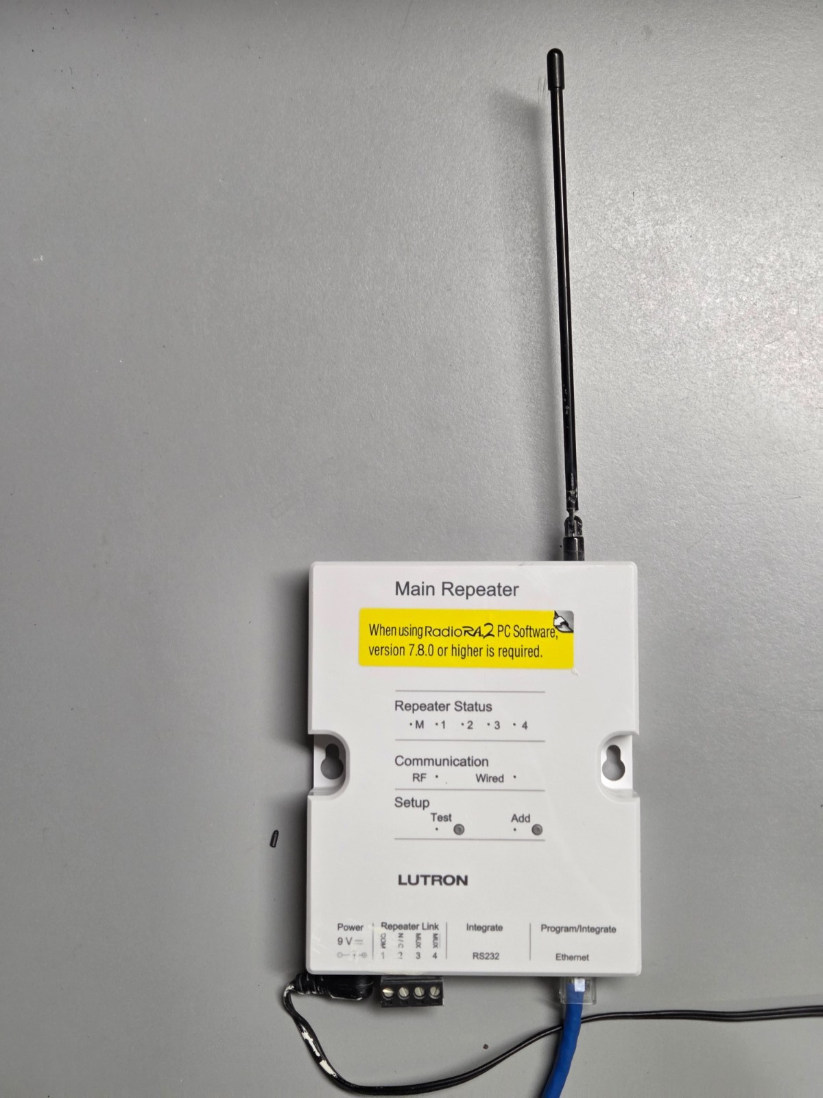 Lutron Radio RA 2 main repeater and power supply with firmware 12.10