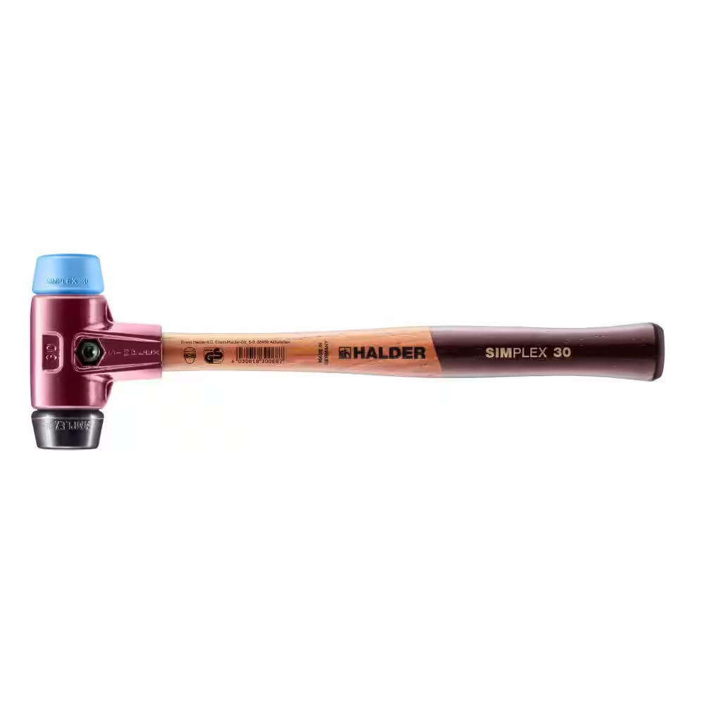 Simplex 30 12 Oz. Mallet with Soft Blue Rubber (Non-Mmrring) and Black Rubber In