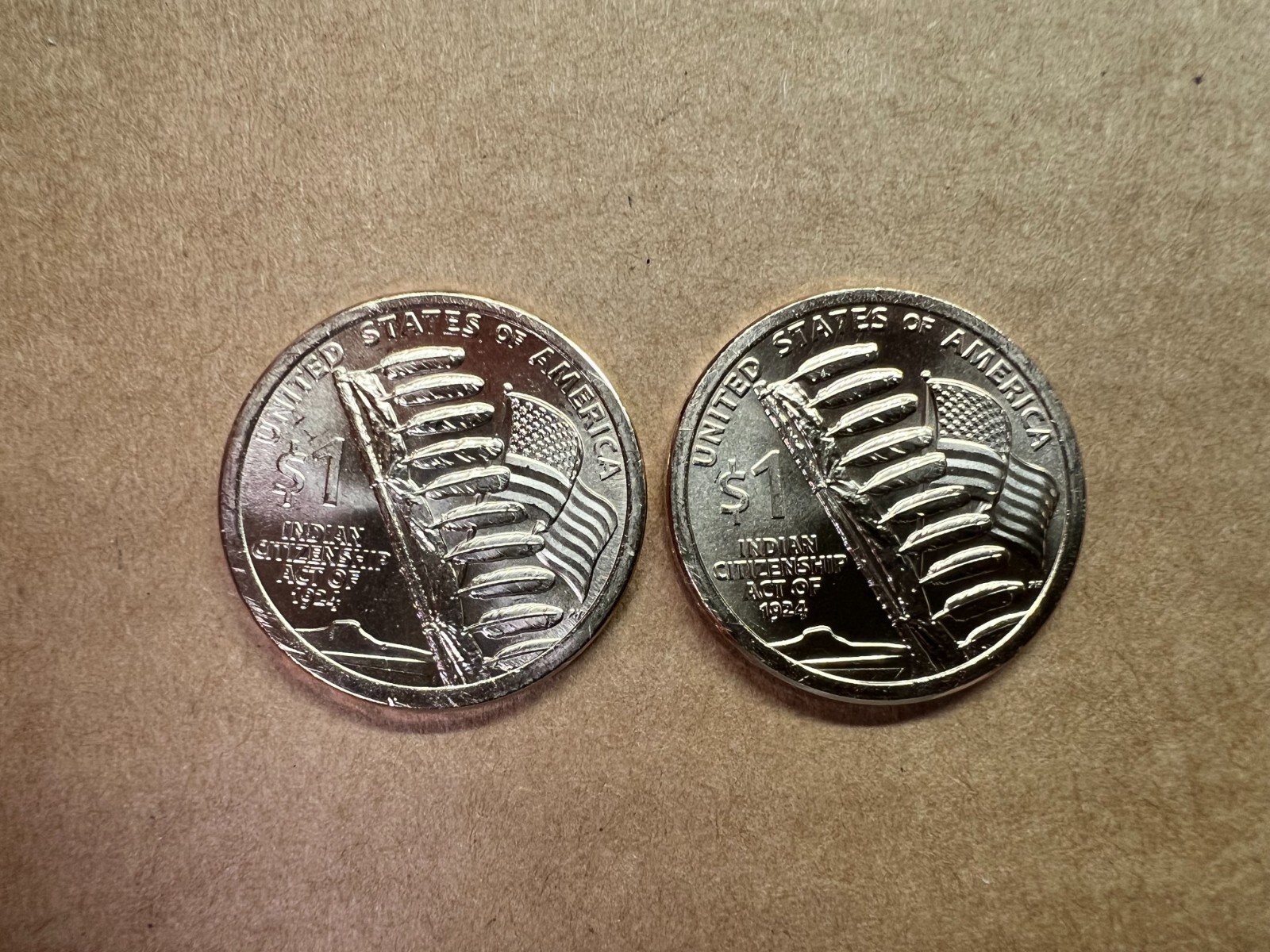 2024 P&D Native American Sacagawea Dollar Indian Citizenship Act 2 UNC Coins