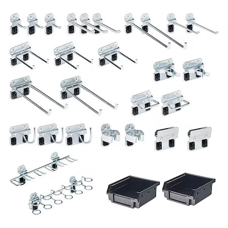 Triton Products Lh3-Kit 30 Pc. Steel Pegboard Hook & Bin Assortment For