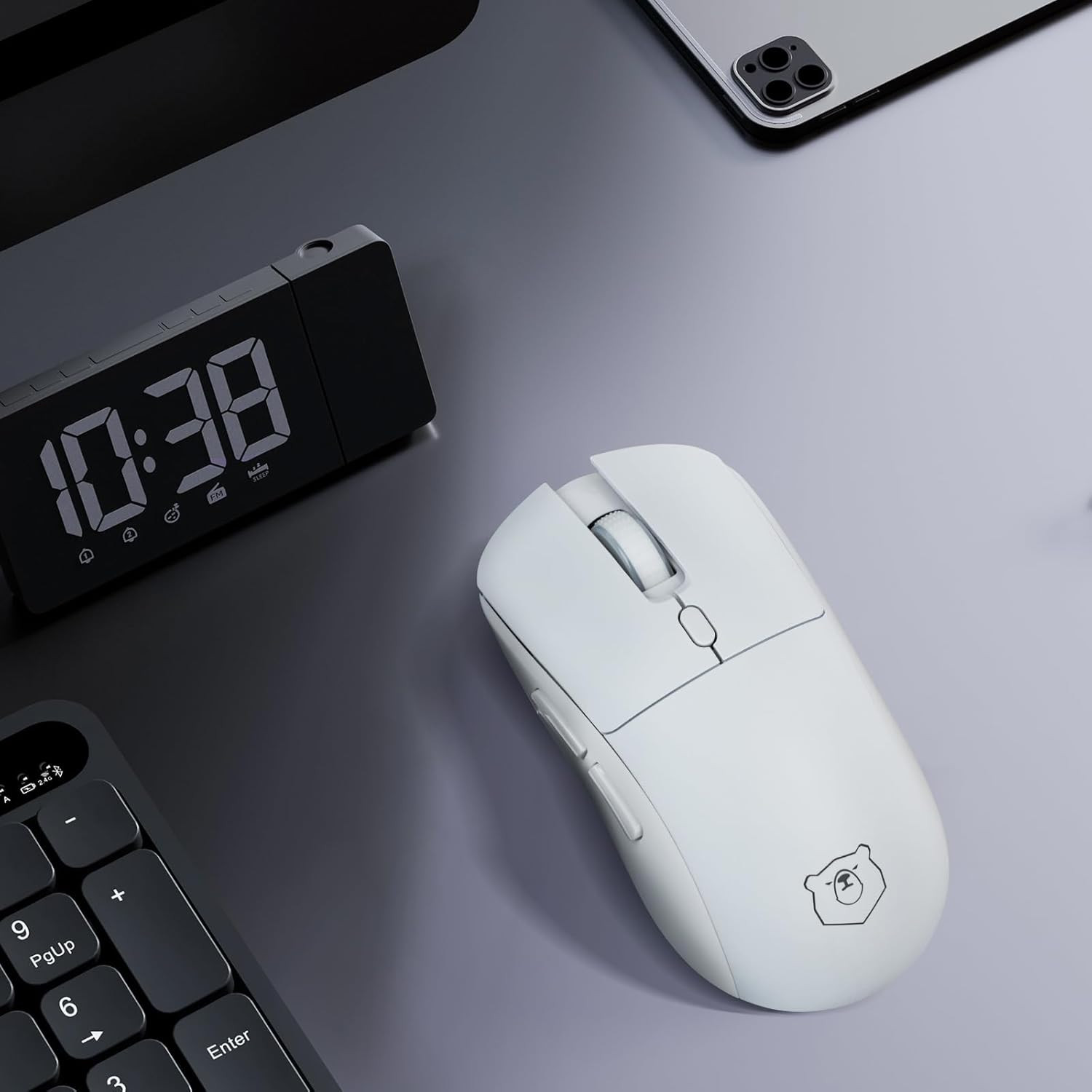 Gaming Mouse, Rechargeable Computer Mouse with with 2 Side Buttons, Type-C Adapt