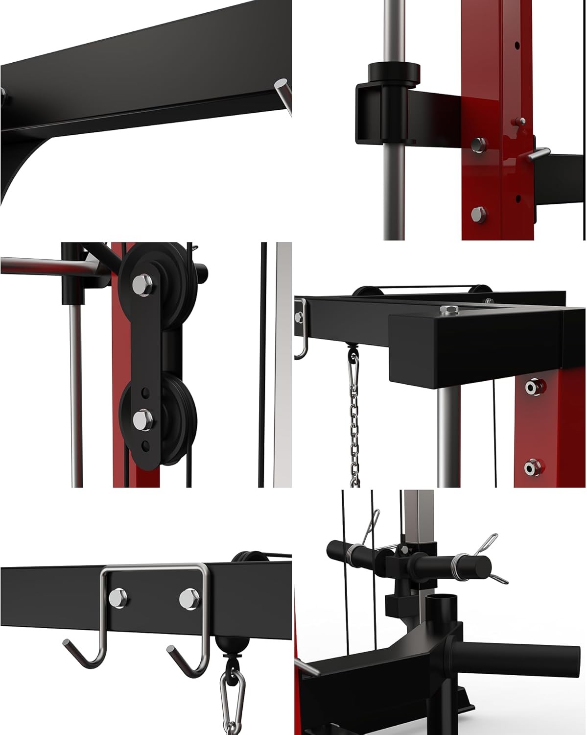 Smith Machine 1000LBS Multi-Functional Home Squat Rack W LAT-Pull Down System