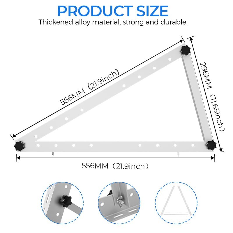 22in Adjustable Solar Panel Stand, Tilt Mount Bracket with Full 22inch