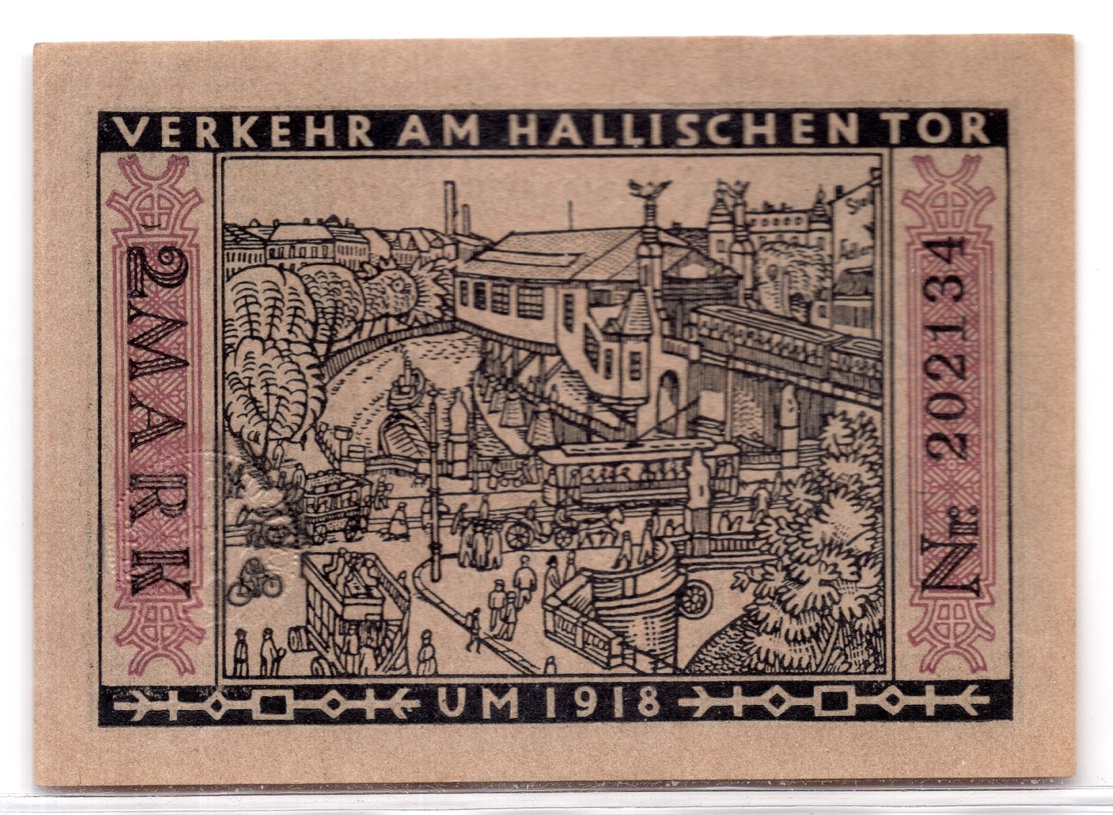 1922 Germany Berlin Notgeld 2 Mark Note (3199)
