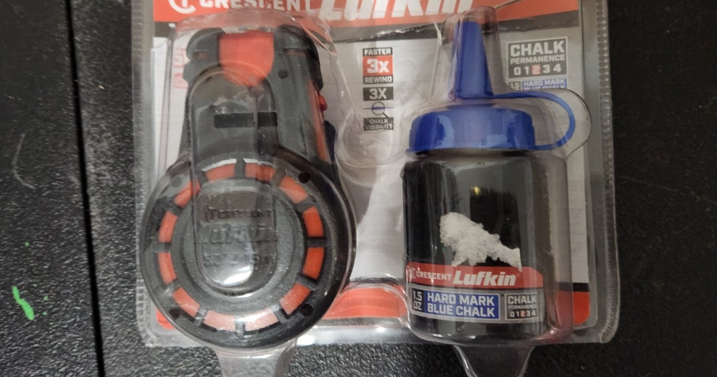 Crescent Lufkin 50' Compact Chalk Reel With 1.5 Oz Blue Chalk