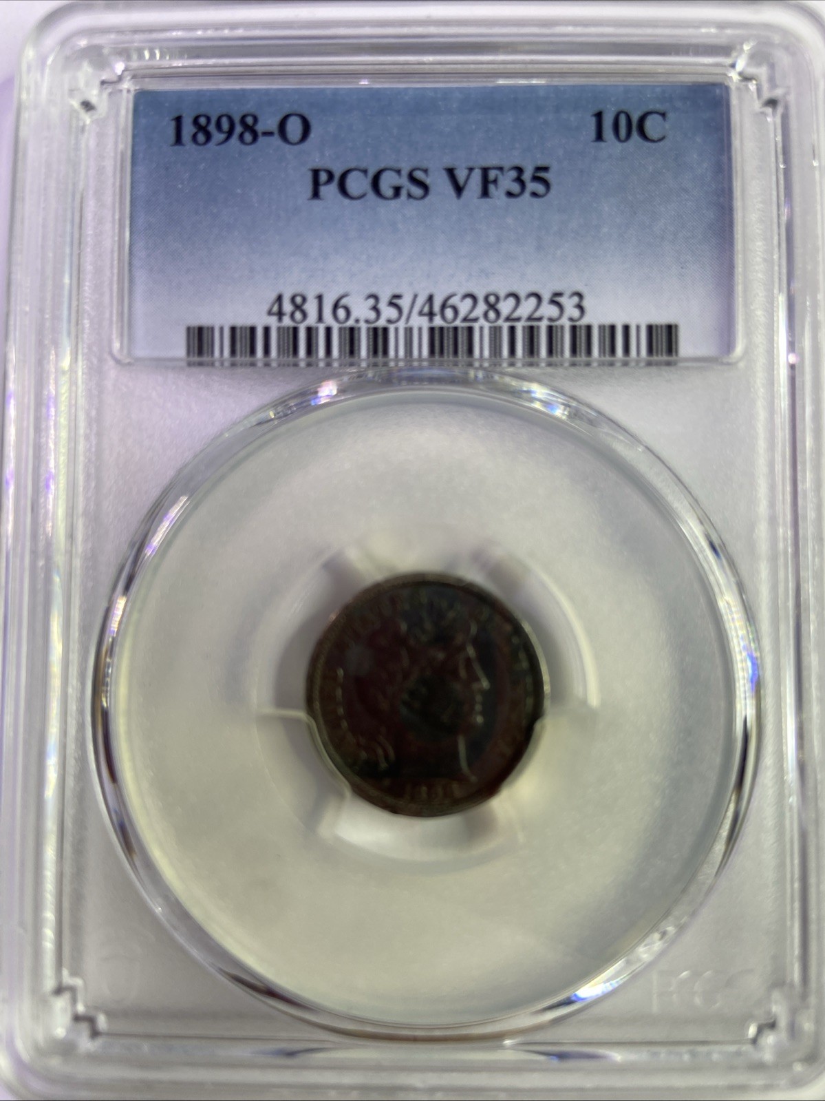1898-O Barber Dime 10c PCGS Certified VF35