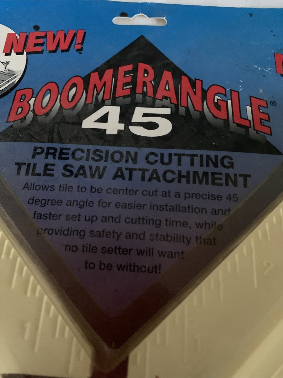 Boomerrangle 45 Precision Cutting Tile Saw Attachment New 45 Miter Holds All