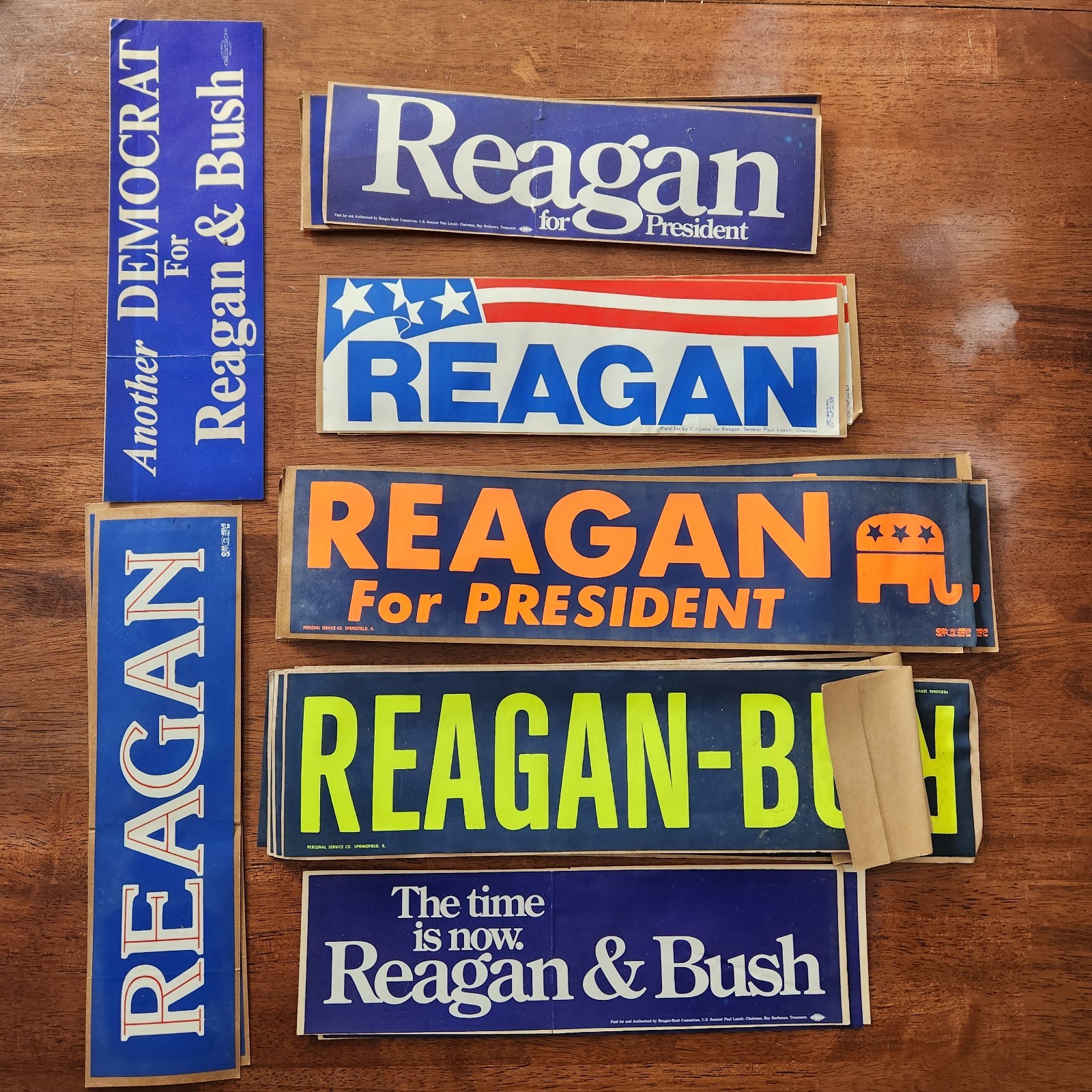 Ronald Reagan George Bush 1980 Presidential Election Bumper Stickers Lot Of 24