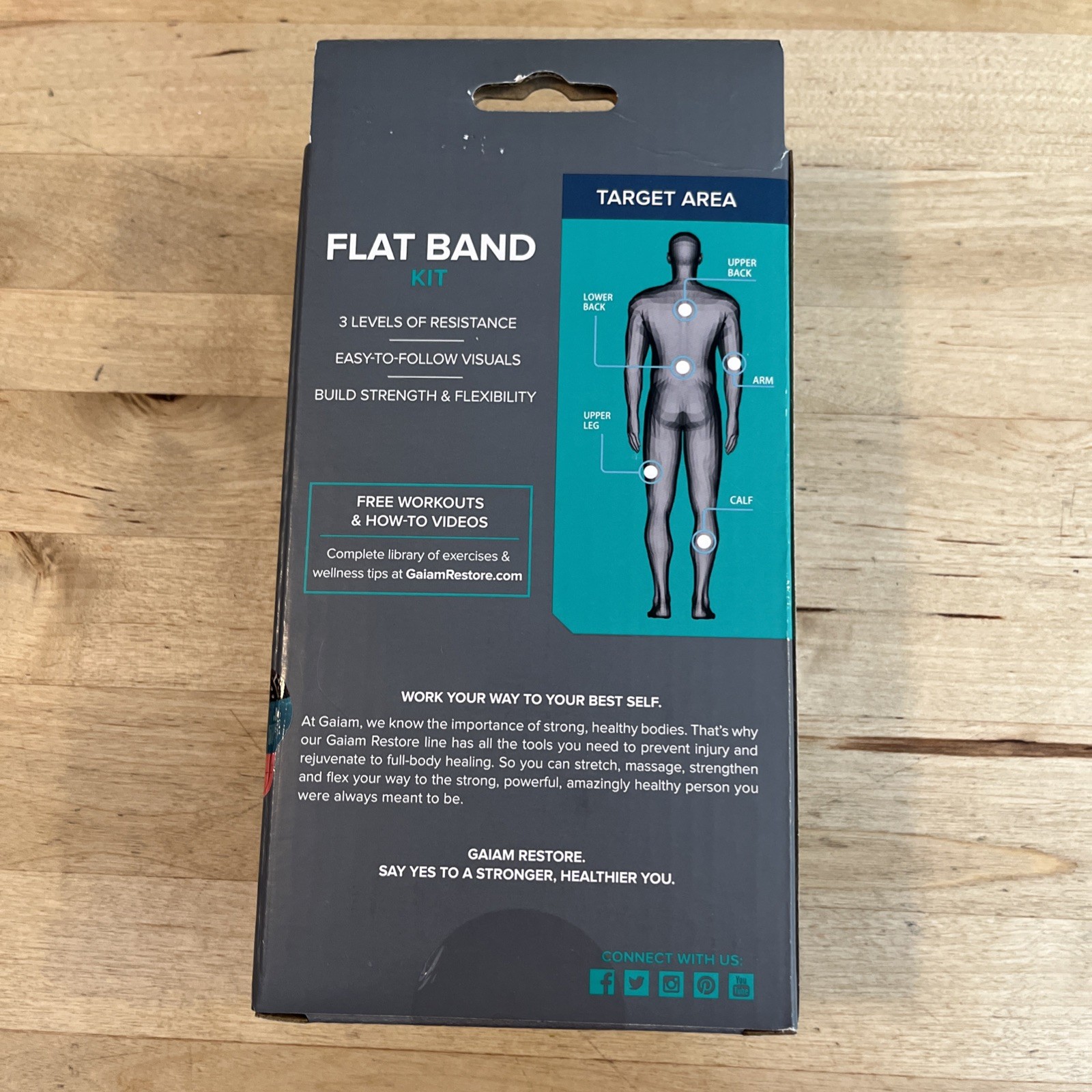 NIB Gaiam Restore Strength & Flexibility Kit 3 Resistance Bands & Exercise