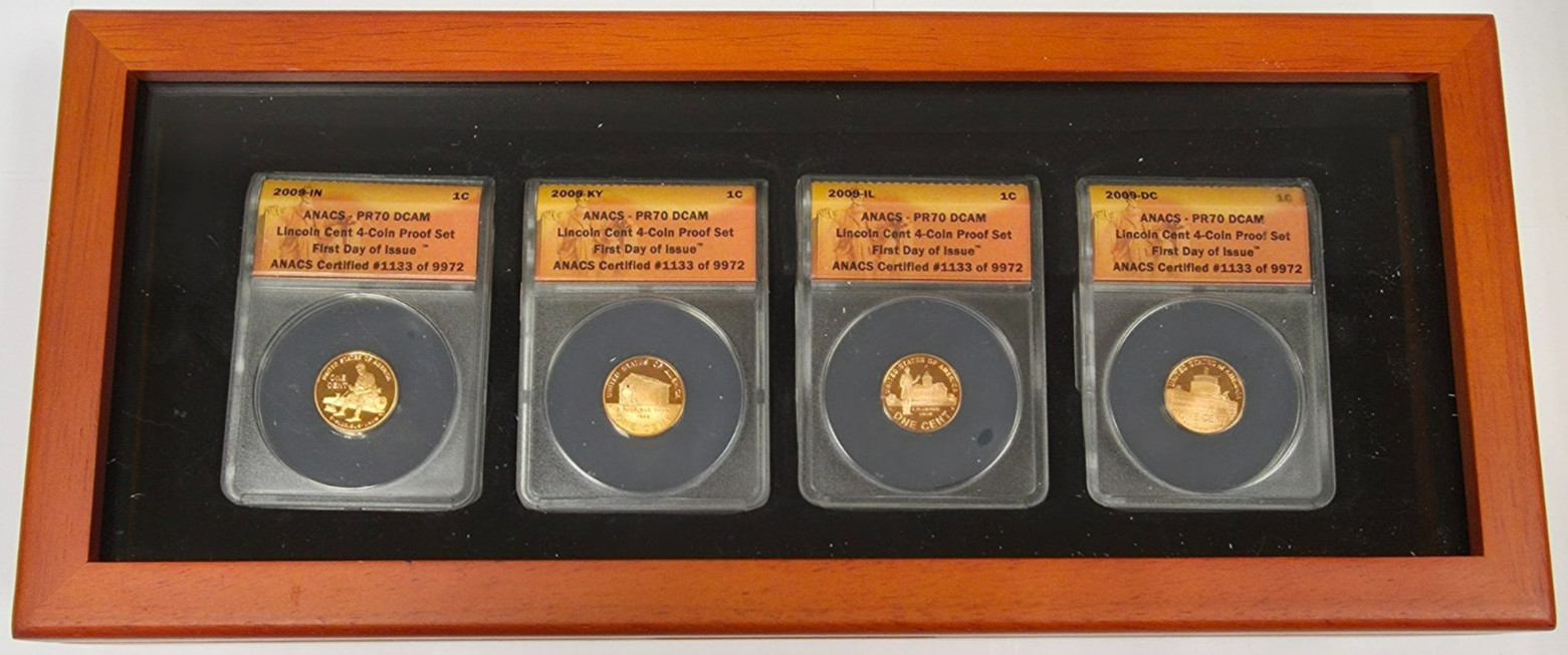 2009 Lincoln Cent 4 Penny Coin Proof Set PR 70 DCAM First Day of Issue ANACS