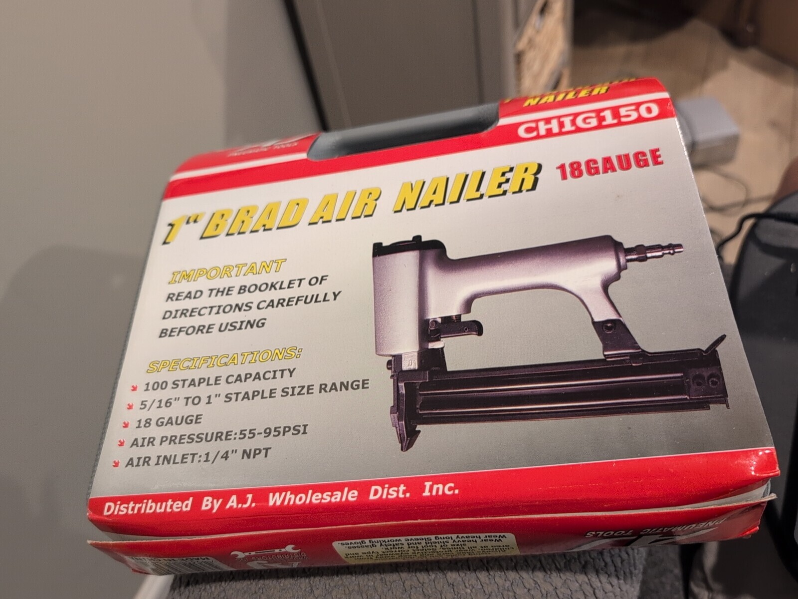 AJ CHIG150 Air Nailer, Brad Finish 5/16-Inch to 1.00-Inch 18-Gauge