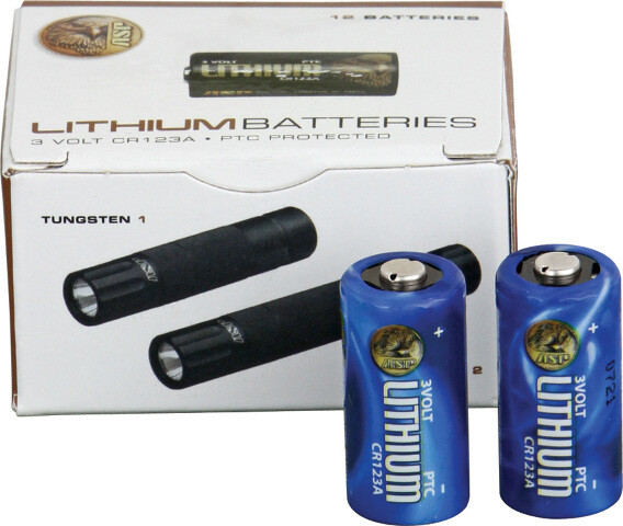 ASP CR123A Battery - 12 Pack 3 Volt CR123A Lithium Batteries. PTC protected. Use