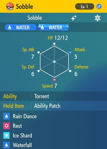 Pokemon Scarlet and Violet 6iv Shiny Max EV Sobble