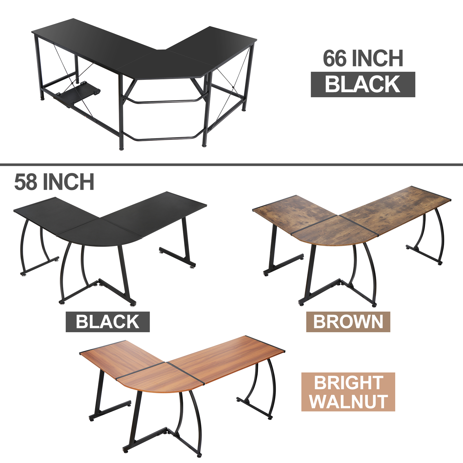 Computer L-Shaped Desk Gaming Laptop Table Corner Workstation Office Desk