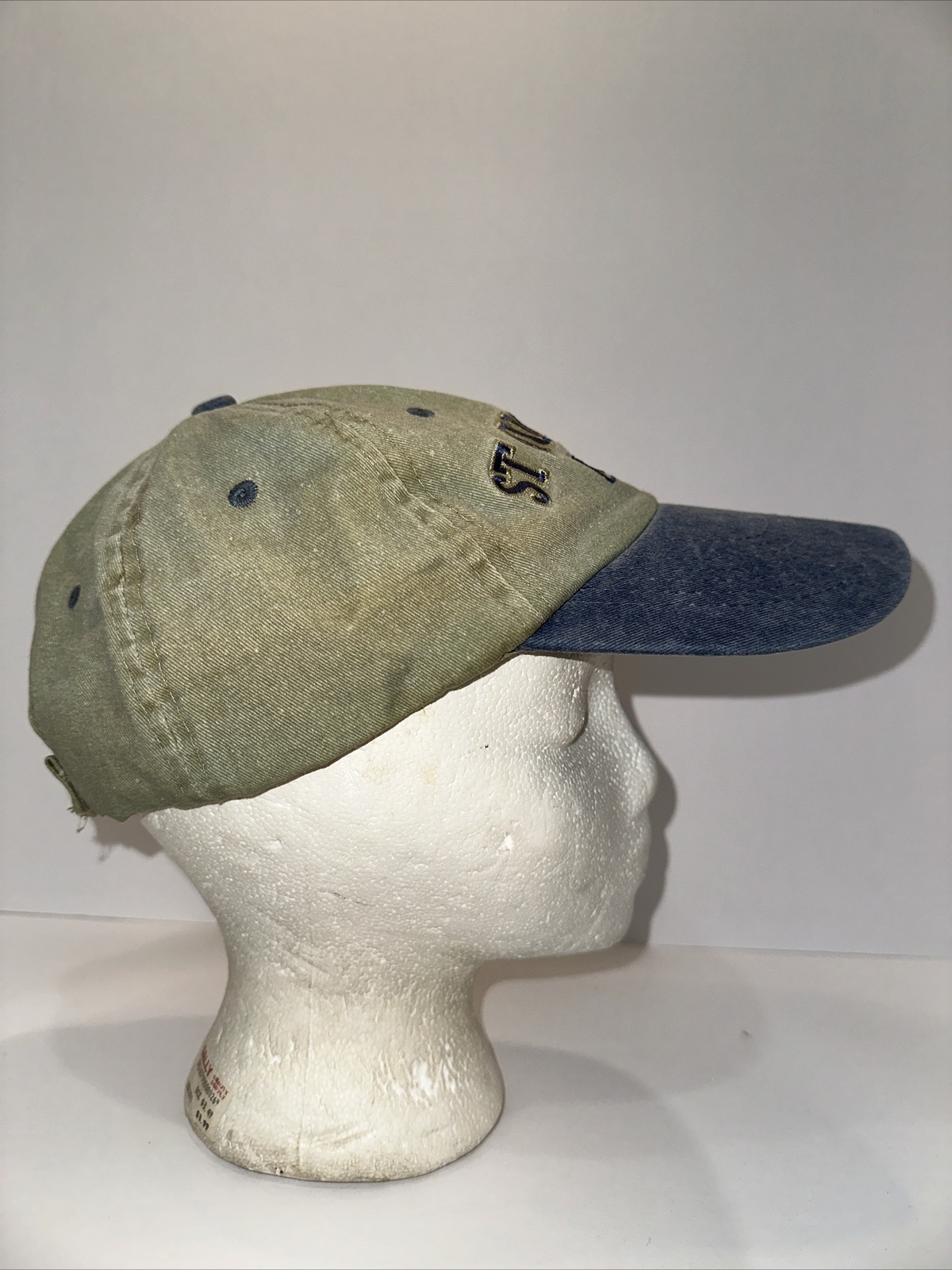 St. Augustine Est 1565 Green Hat Cap with Denim Blue Bill Hook Loop