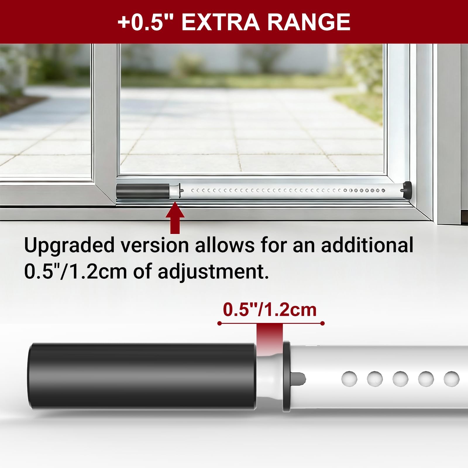 AceMining 1 Pack Sliding Door Security Bar, Patio Lock, 1 Pack, White