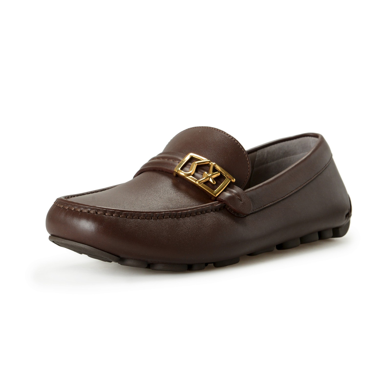 Salvatore Ferragamo Men's "NEVADA" Brown Leather Car Slip On Loafers Shoes
