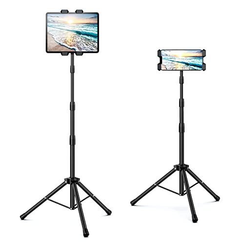 Trípode para tableta y teléfono móvil con soporte ajustable para suelo