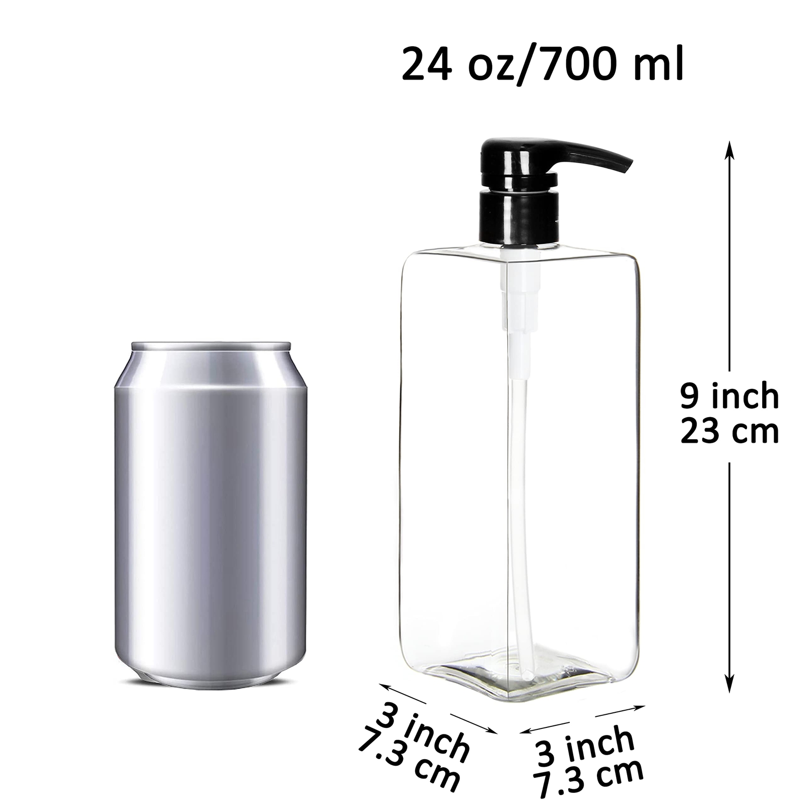 Set of 3 Shower Pump Bottles 24oz Liquid Containers for Shampoo Conditioner