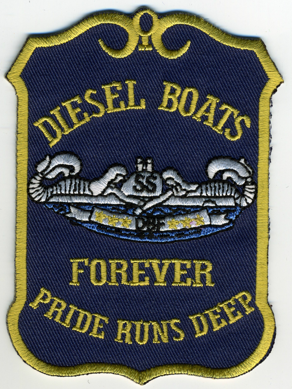 Diesel Boats Forever (DBF) - 3x4 inch EonT Gold and Navy Blue BC Patch C6433