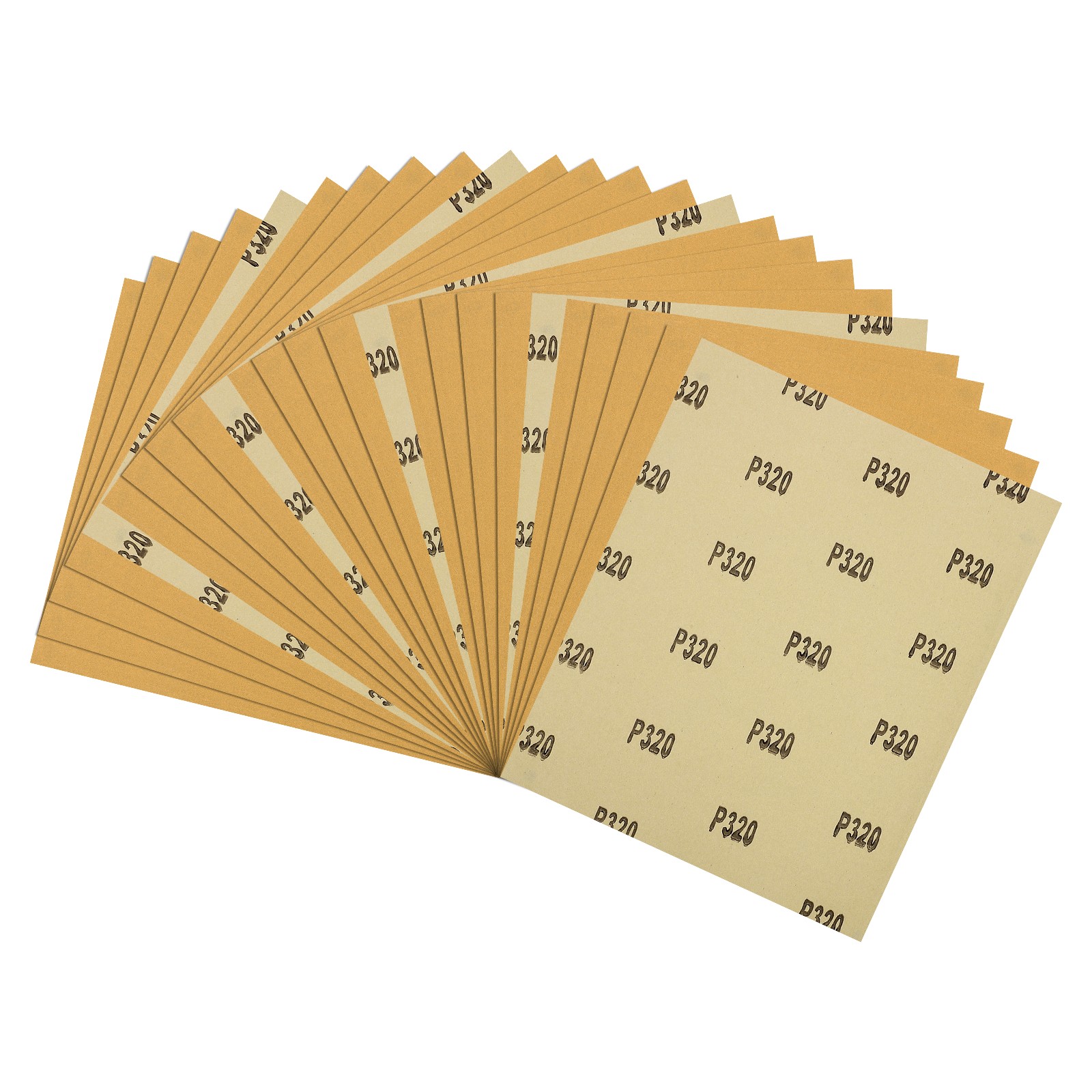 25pcs Sand Papers - [9 x 11 Inch x 320 Grits] Alumina Sandpaper Sheets Gold