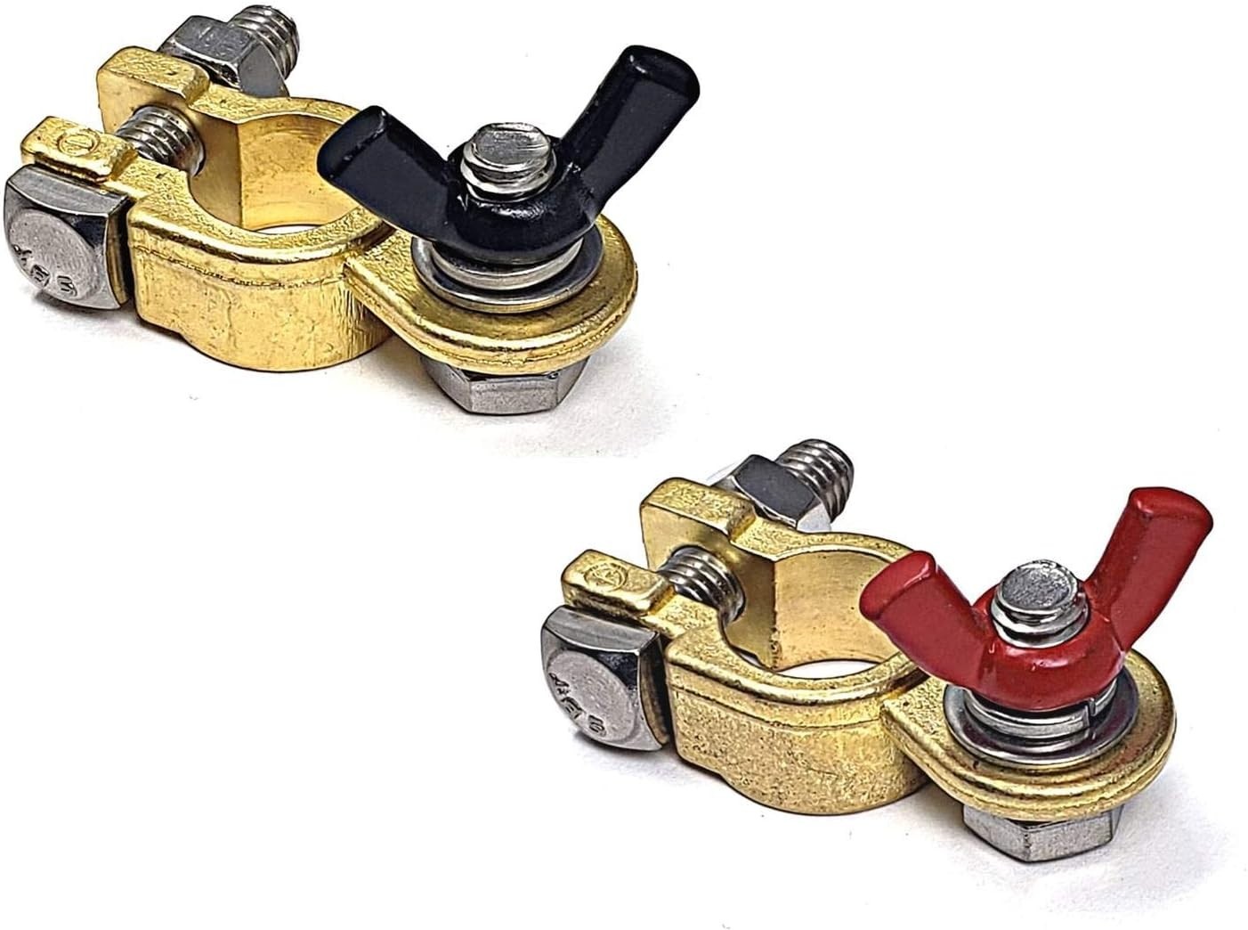 Corrosion Resistant Brass Battery Terminals | Top Post, 5/16" Mounting Pair