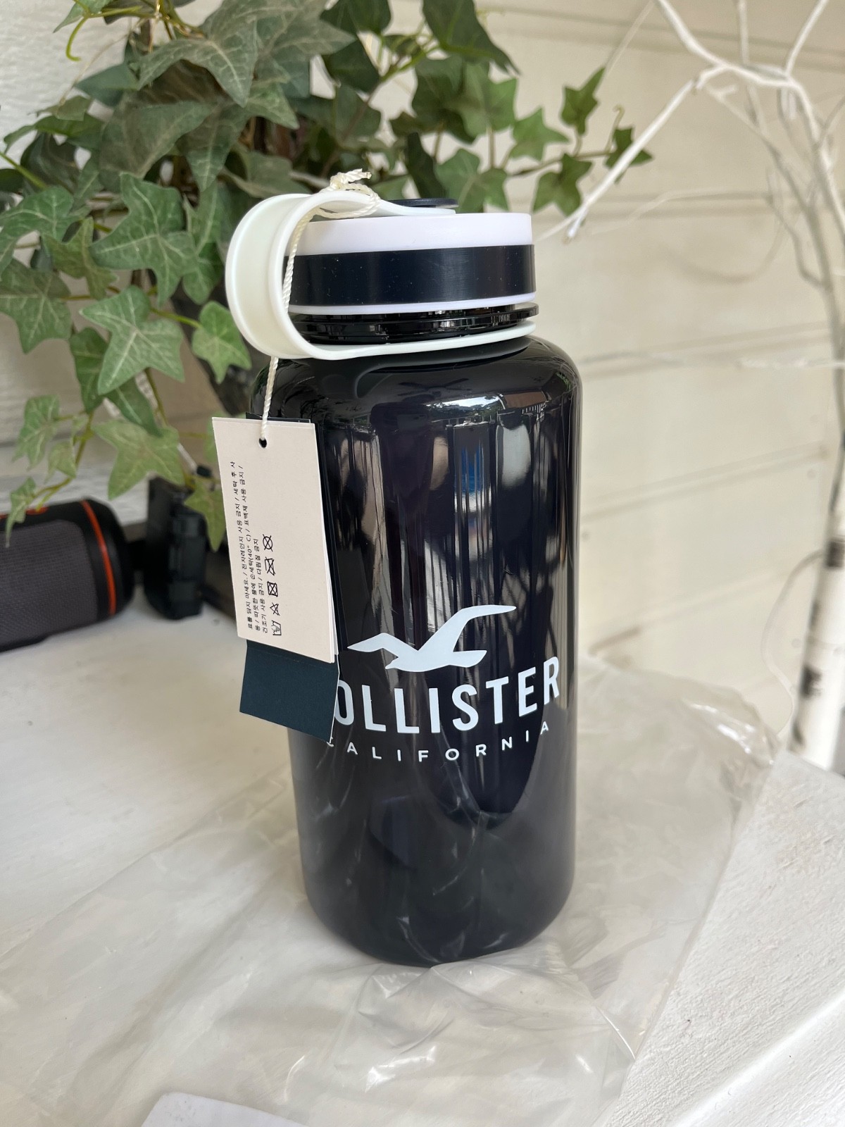 S2*NEW Hollister Large Wide Mouth Water Bottle For Gym Sports Running-Black