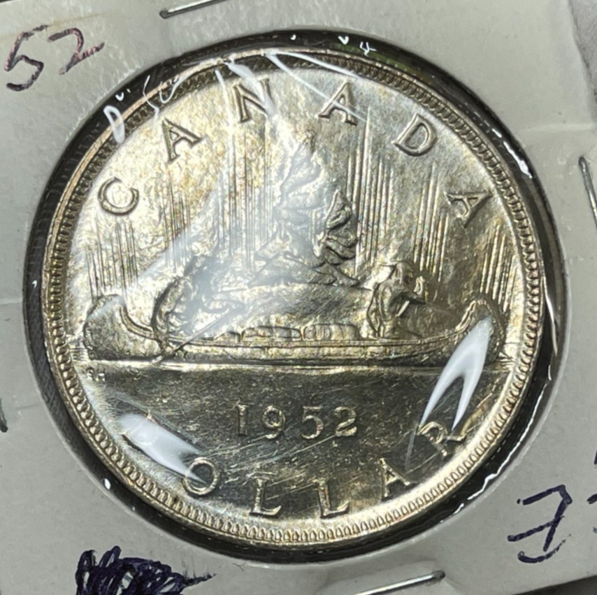 1952 Canada Silver Dollar Coin Low Mintage Excellent Condition High Value