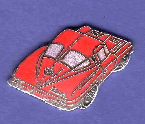 1963 63 Corvette hat pin lapel pin tie tac badge Red - Hard Enamel - 1-1/4"