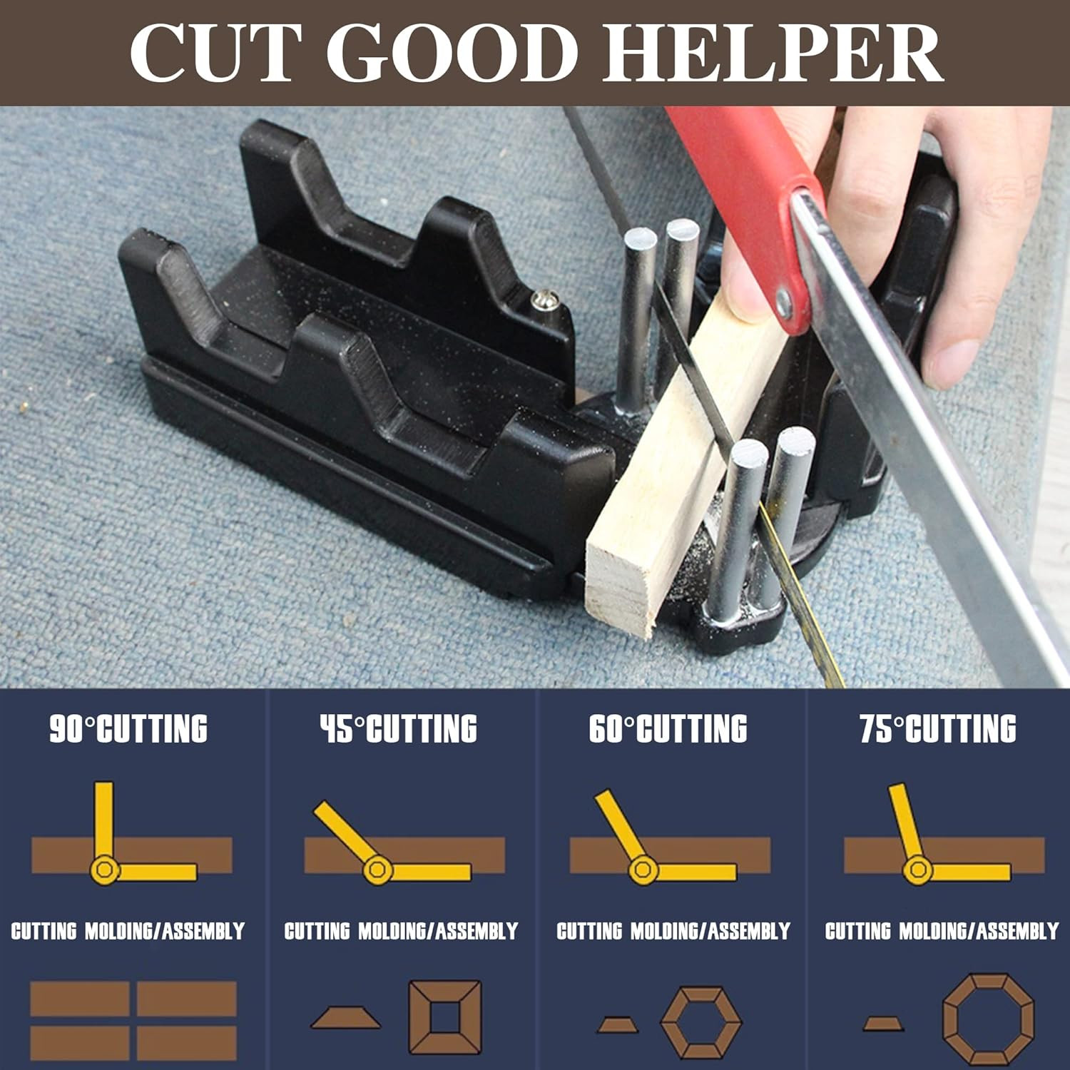 2-In-1 Mitre Measuring Cutting Tool, Miter Saw Protractor Tool, Precise Mitre An