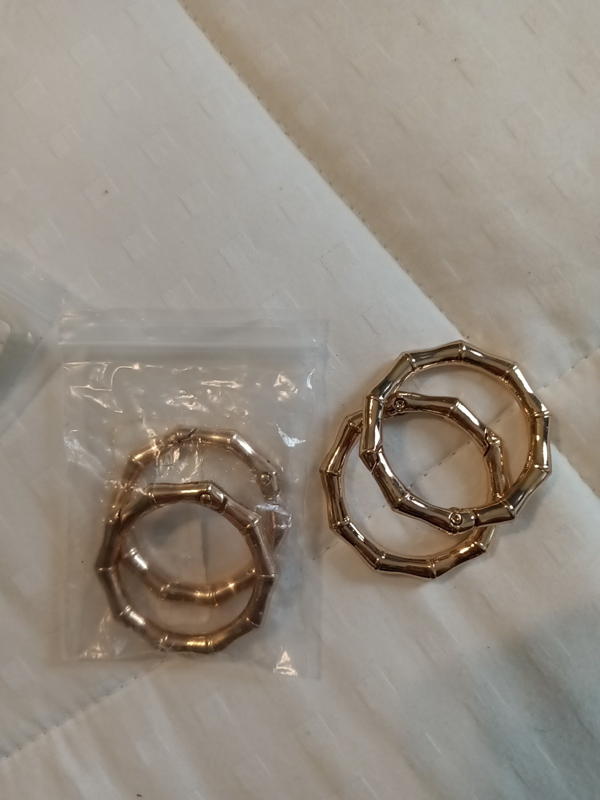 carabiner clip Gold small 4 Bamboo  Shape 1 1/2 Inches