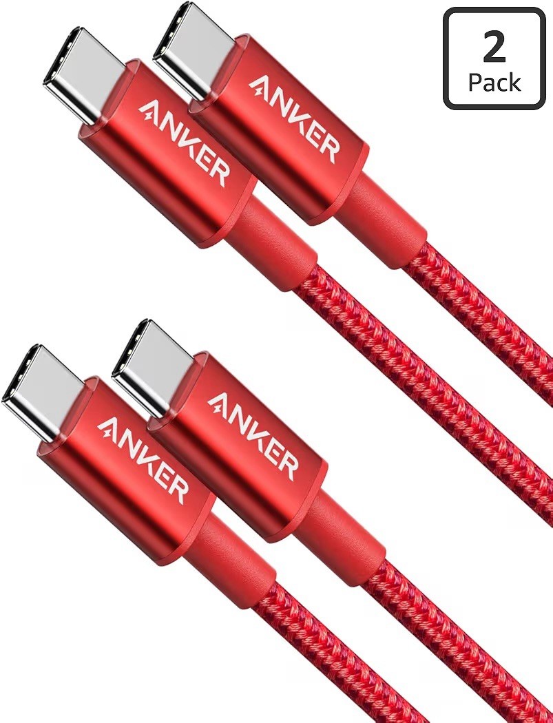 2x Anker 60W PD Charger Cable USB C to USB C Fast Charging for MAC/Galaxy/Switch