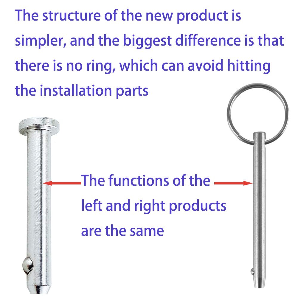 2 Pack 316 SS Quick Release Pin, 3/16" (4.8mm) Diameter, 2.05" (51mm) Overall...
