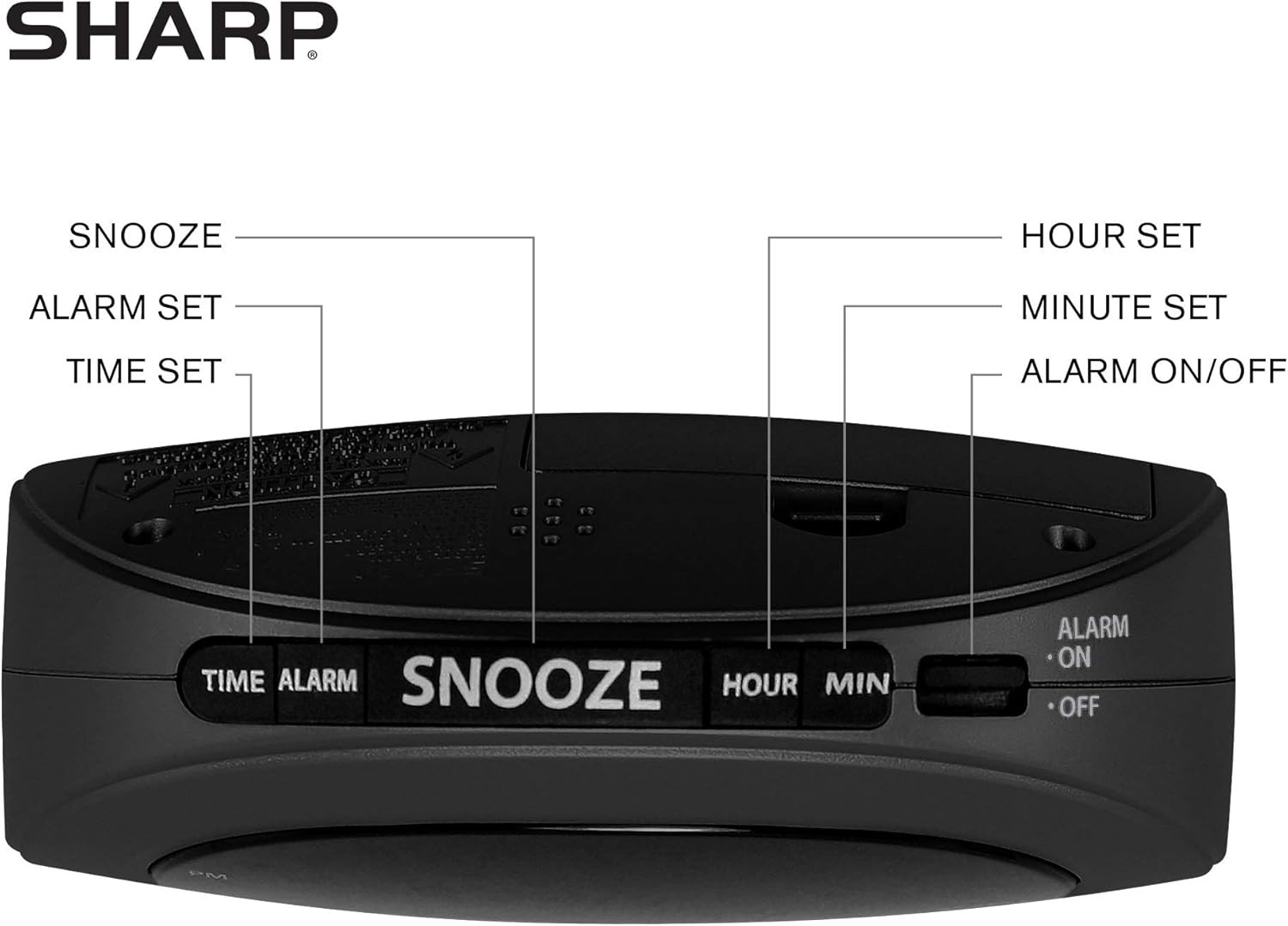 Small, Space-Saving Digital Alarm Clock – Compact Bedside Clock with Large Red L