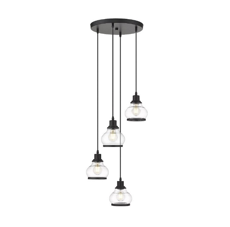 Ove Decors Theodore 4-Light 16 In. Pendant Light, Black