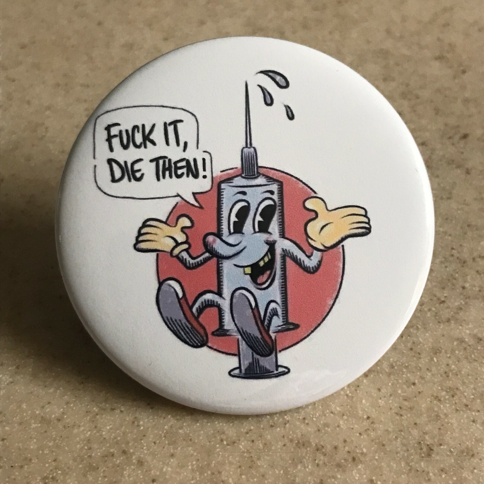 Pro Vaccination Pin-Back Button 2 1/4 inch SHIPS FREE
