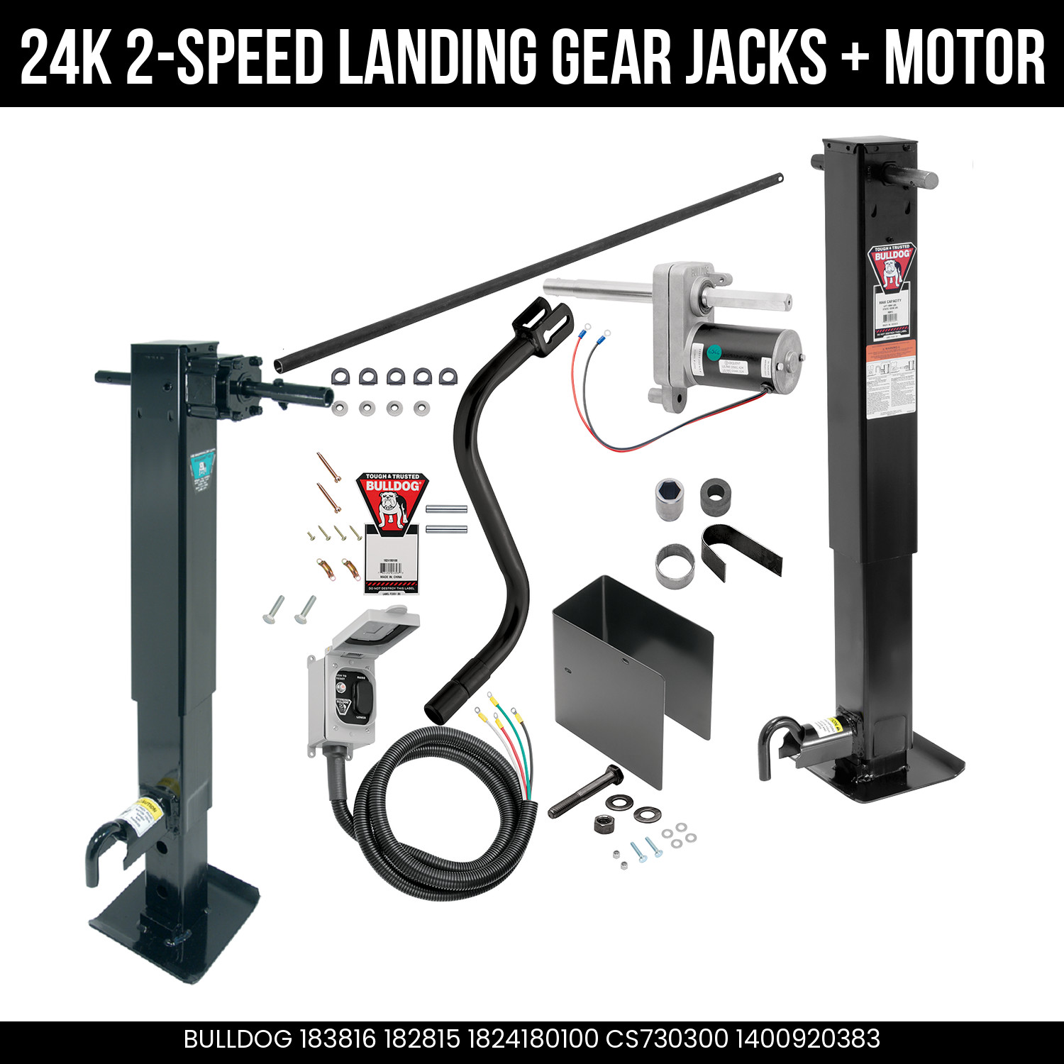 Bulldog 24K Dual Speed Electric Landing Gear Set Planetary Gearbox Spring Return