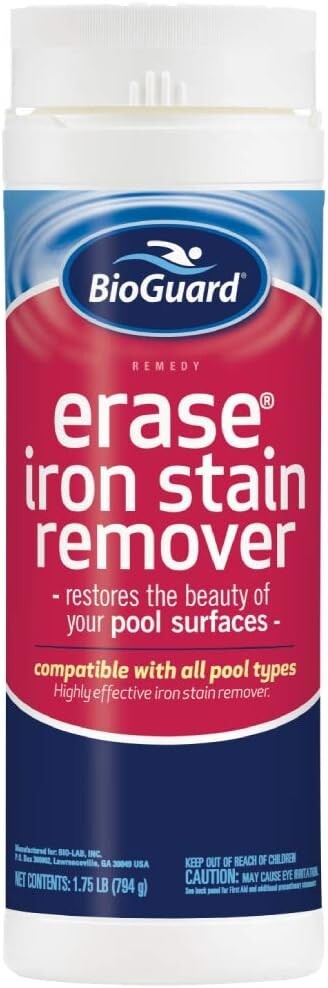 BioGuard Erase Iron Stain Remover 1.75 lb, Highly Effective Pool Stain Remover