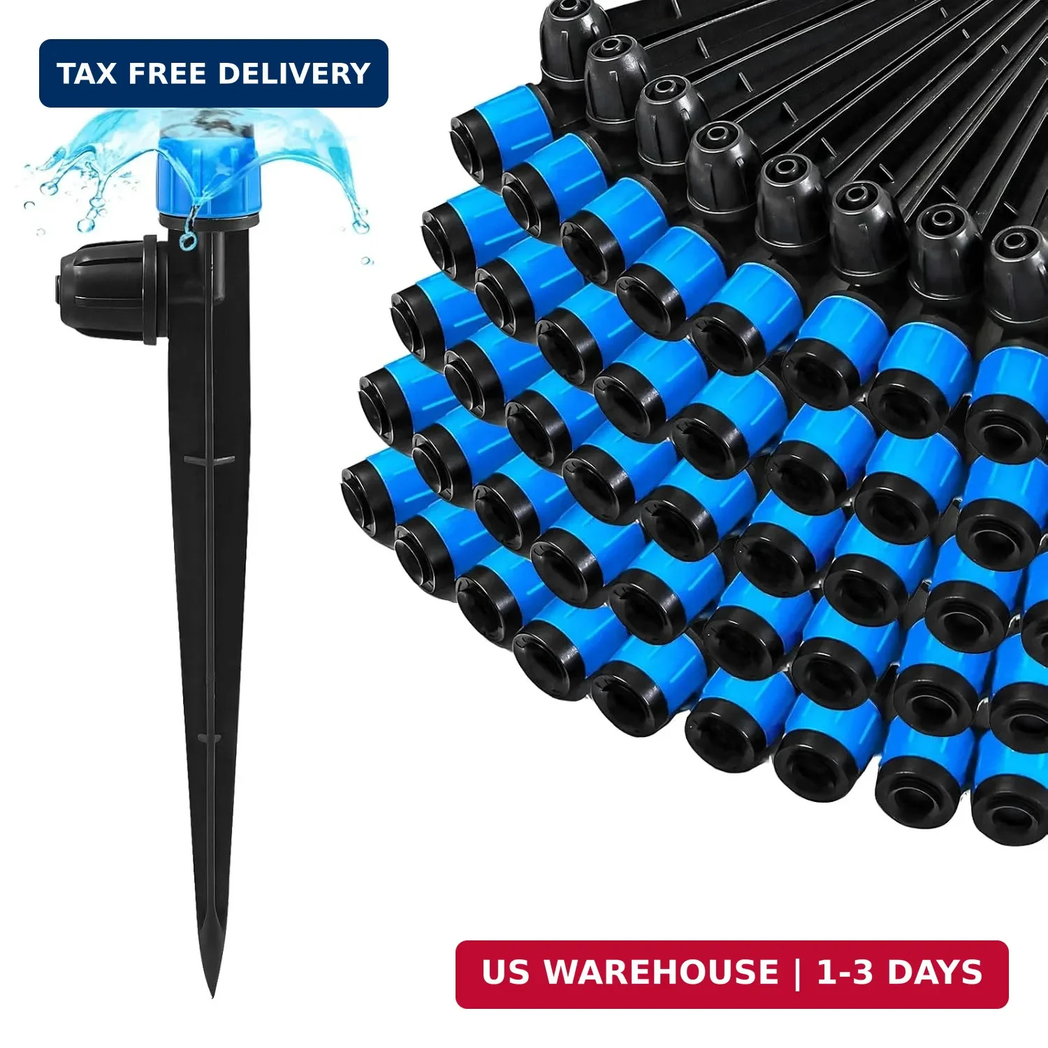 55 Pieces Drip Irrigation Emitters Vortex for 1/4" Tubing, Adjustable 360 Degree