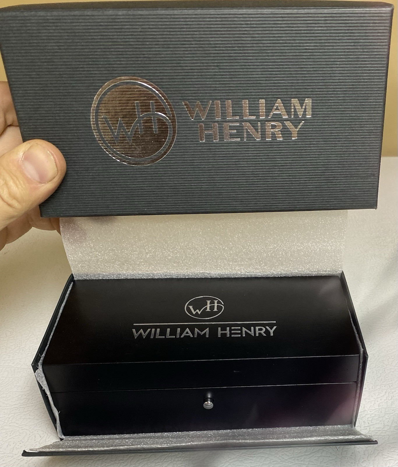 William Henry B12 Shock Knife -6/24/20 Spearpoint Copper Wave Damascus Blade NEW