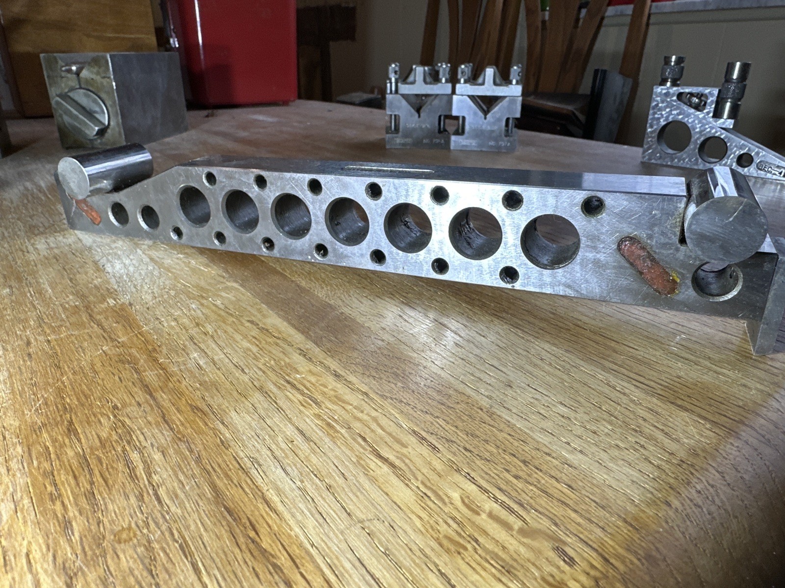 12” Precision Sine Bar w/ Rollers – Vintage USA Machinist Tool – Hardened Steel